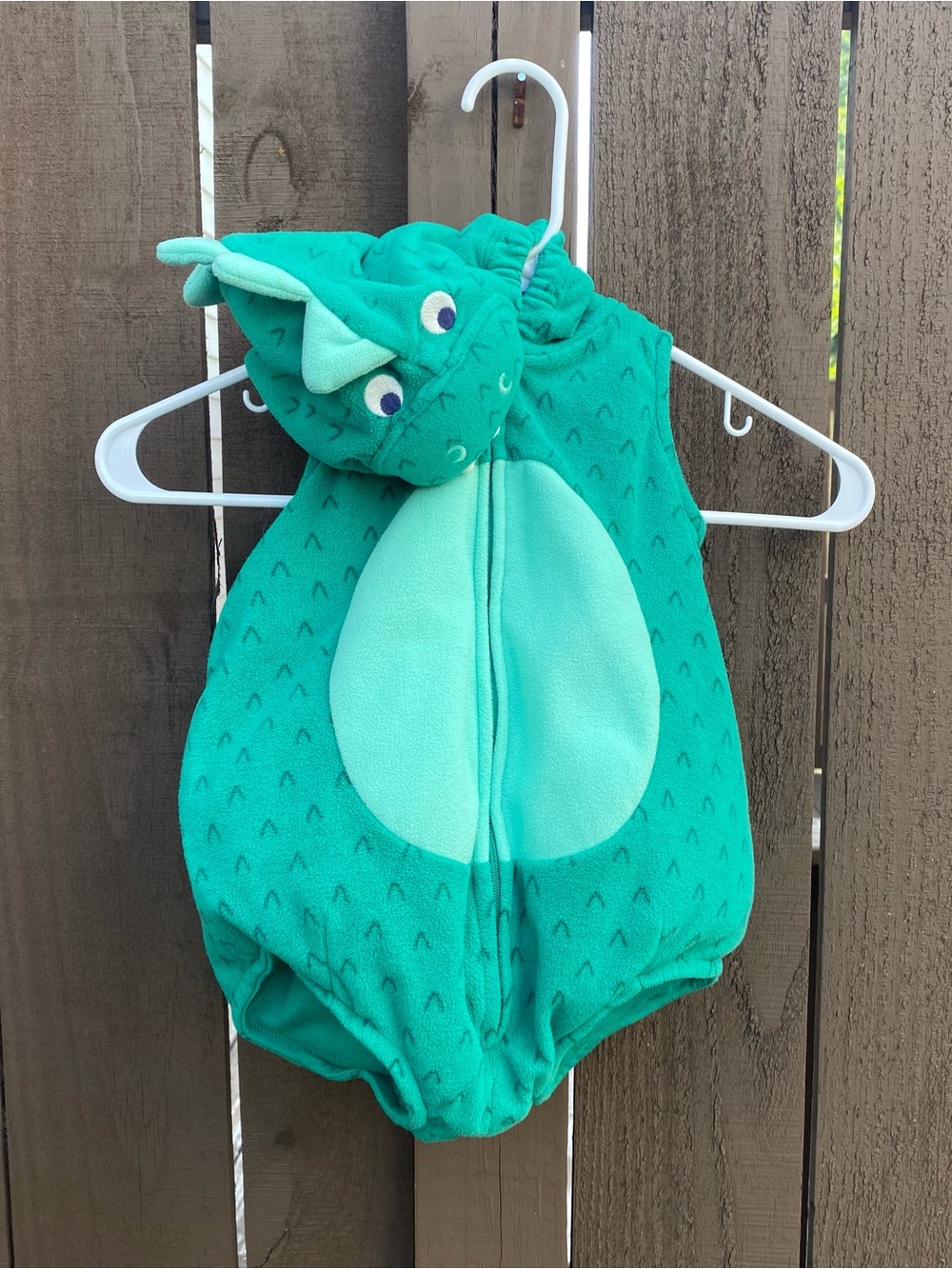 Carter's Teal Dragon/Dinosaur Hooded One-Piece costume 12 months